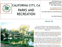 Tablet Screenshot of californiacityparksandrec.com